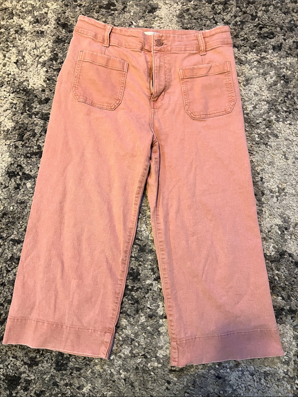LC Lauren Conrad Dusty Rose Wide-Leg Cropped Pants